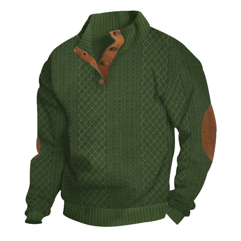 Ethan – Textured Button-Up Knit Pullover for Men
