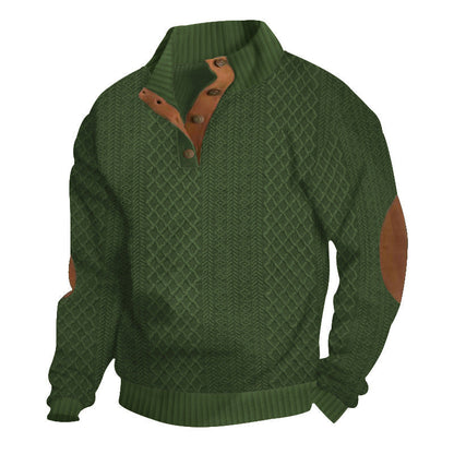 Ethan – Textured Button-Up Knit Pullover for Men