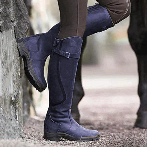 Isabel – Buckle-Detail Knee-High Womens Riding Boots