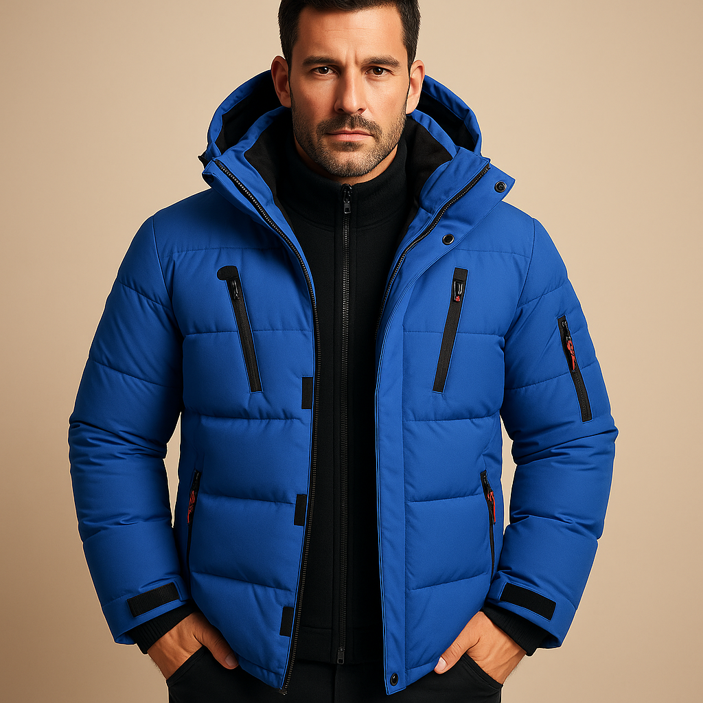 Liam – Multi-Pocket Hooded Winter Puffer Jacket for Men