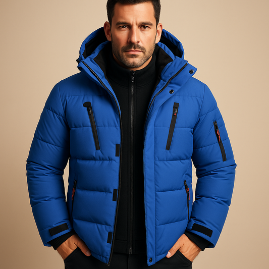 Liam – Multi-Pocket Hooded Winter Puffer Jacket for Men