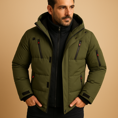 Liam – Multi-Pocket Hooded Winter Puffer Jacket for Men