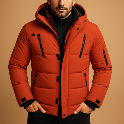 Liam – Multi-Pocket Hooded Winter Puffer Jacket for Men