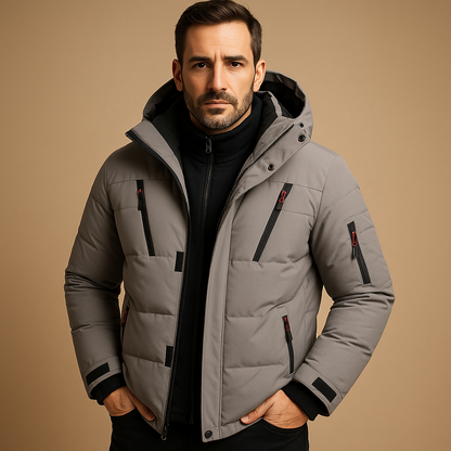 Liam – Multi-Pocket Hooded Winter Puffer Jacket for Men