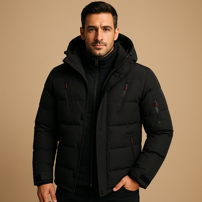 Liam – Multi-Pocket Hooded Winter Puffer Jacket for Men