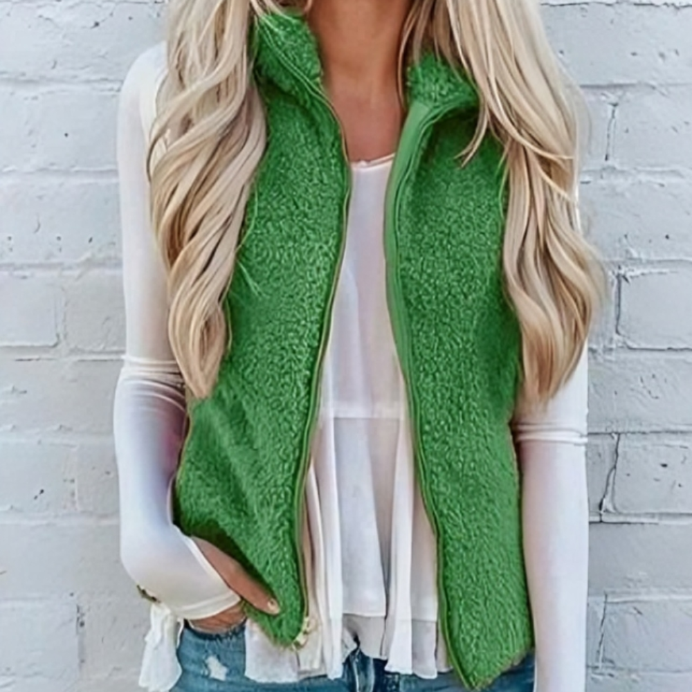 Mira – Women's plush waistcoat with a soft, casual shape
