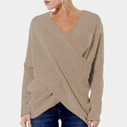 Karolina – Sweter z Dekoltem Kopertowym
