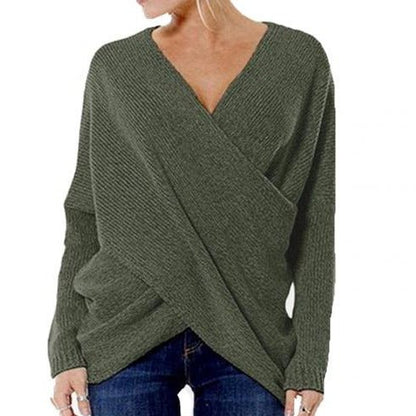 Karolina – Sweter z Dekoltem Kopertowym